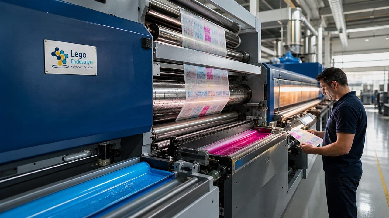 Tifdruk baskı makinesinde gravür silindirler ve mürekkep tekneleri