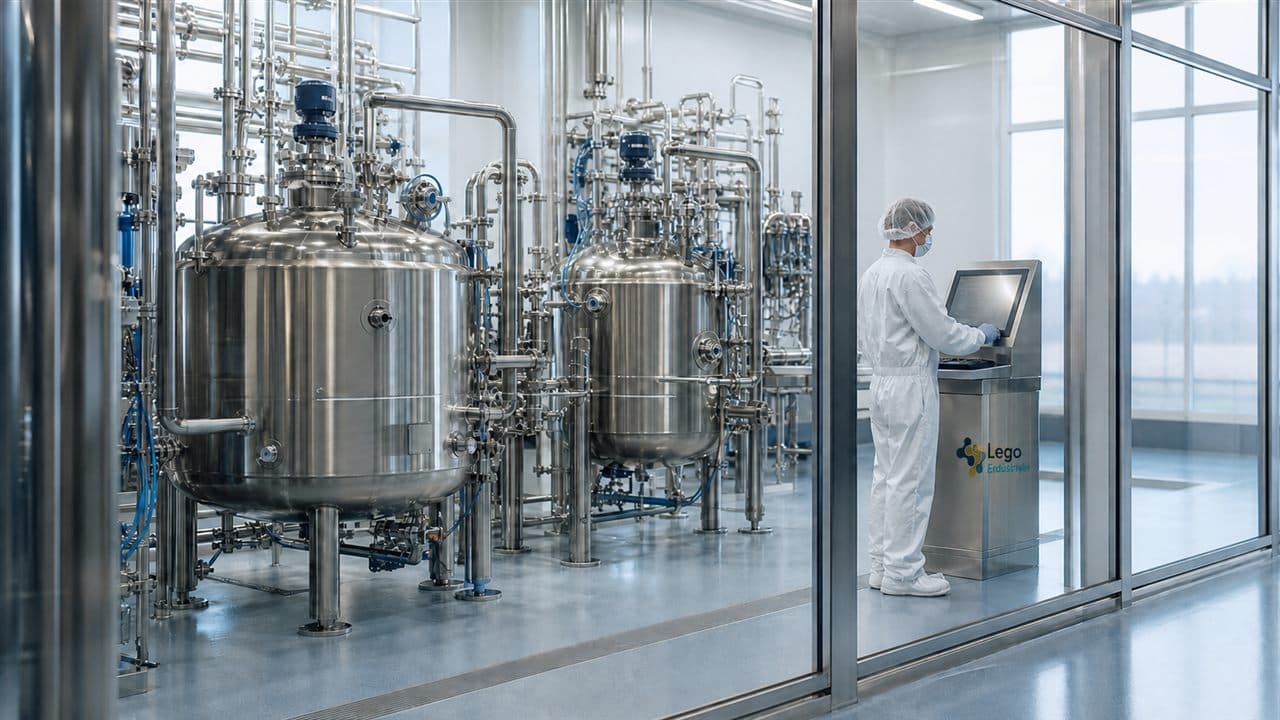 İlaç sınıfı proses alanında paslanmaz reaktörler ve sanitary boru hattı