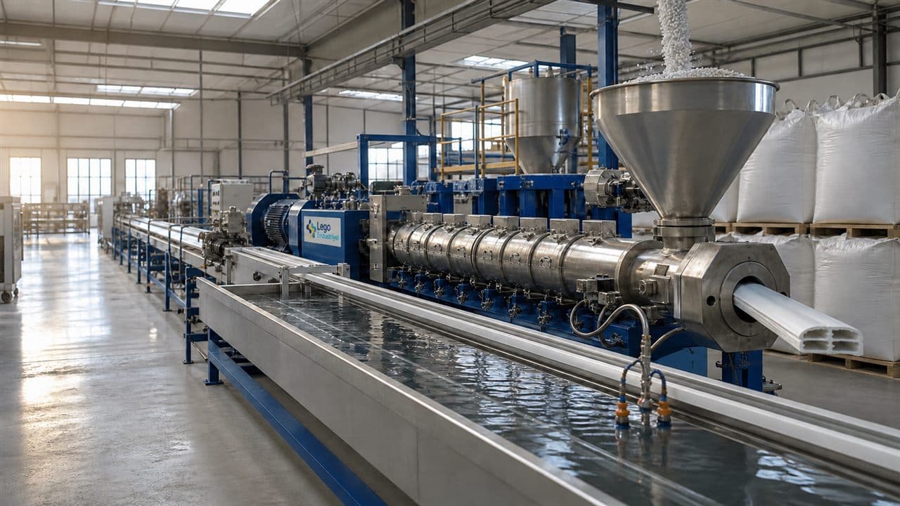 PVC bileşim ve ekstrüzyon salonunda çift vidalı ekstruder
